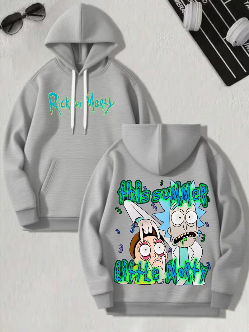 WB Męska i Uniseksowa Bluza z Kapturem Rick i Morty